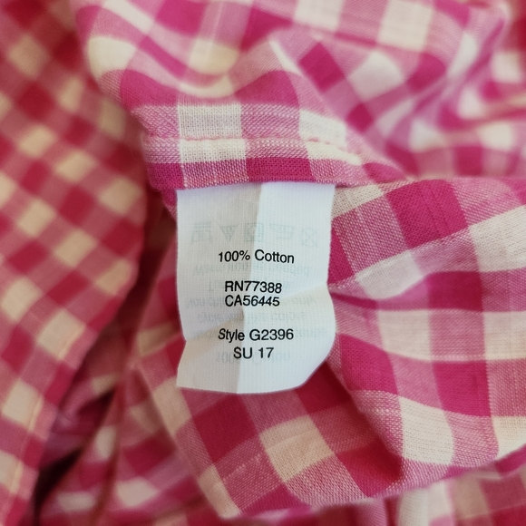 J. Crew Factory pink gingham popover blouse top plaid cotton S - Picture 9 of 10